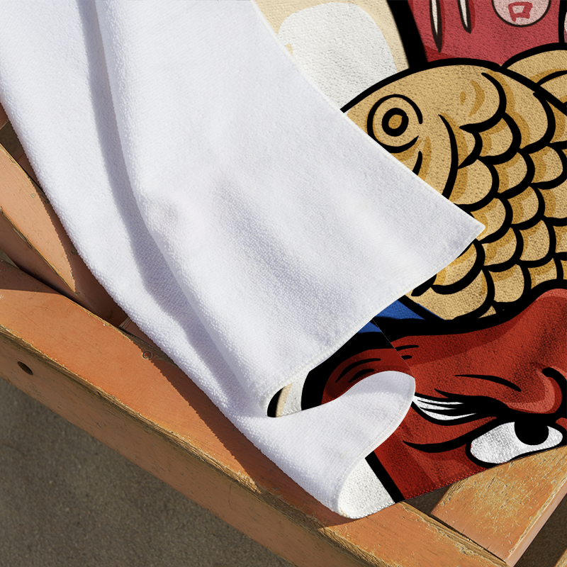 Tokyo-Tiger Traditional Japanese Elements Beach Towel