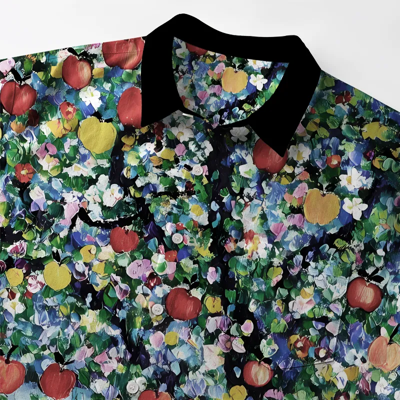 Tokyo-Tiger Black Cat Under The Apple Tree Button-up Shirt