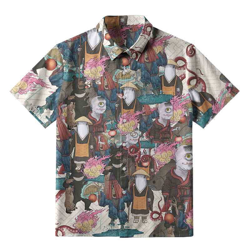 Tokyo-Tiger Wandering Yokai Button-up Shirt