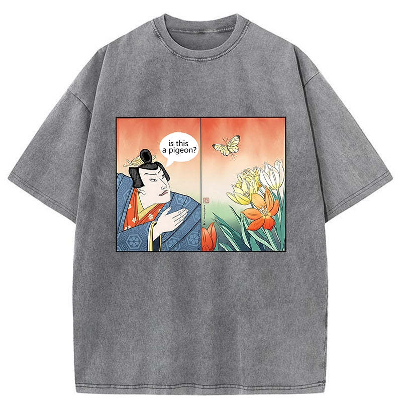 Tokyo-Tiger Is This A Pigeon Washed T-Shirt