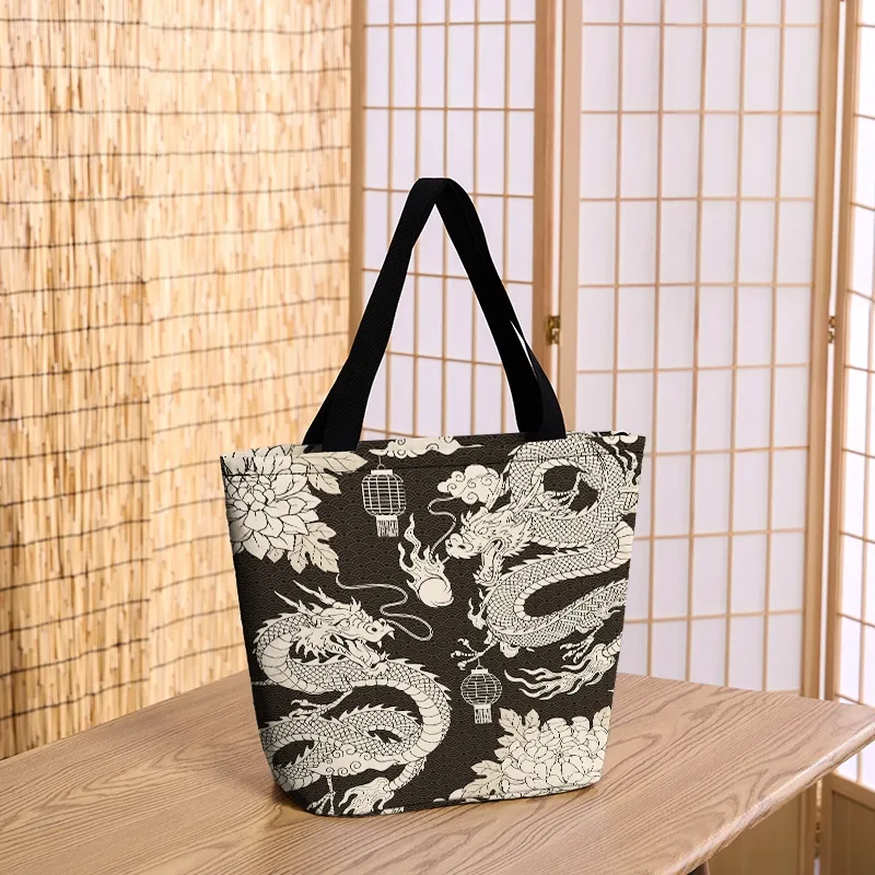 Tokyo-Tiger Two Dragons Playing With A Pearl Zipper Tote Bag