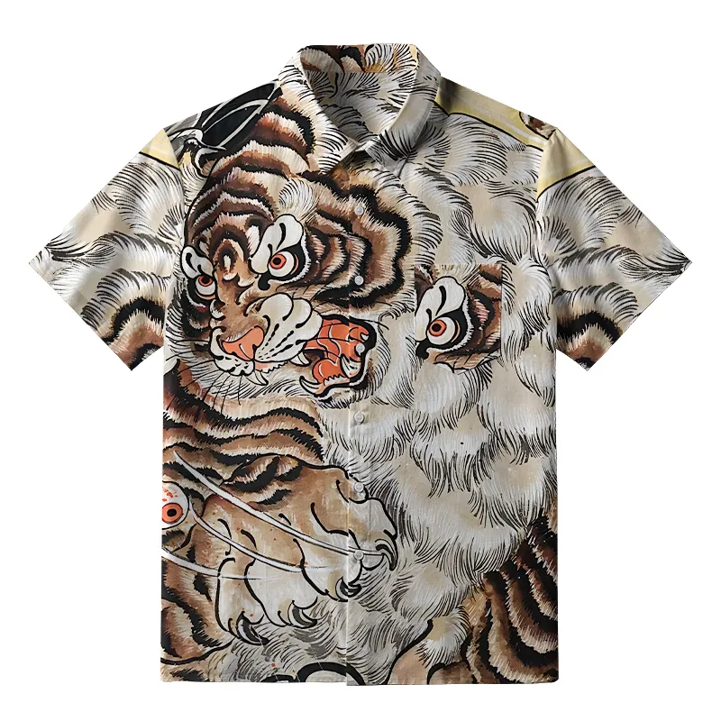 Tokyo-Tiger Fierce Tiger Roar Button-up Shirt Sale