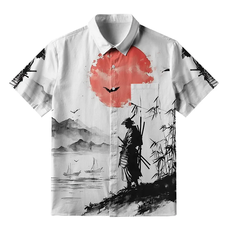 Tokyo-Tiger Samurai At Sunset Button-up Shirt Sale