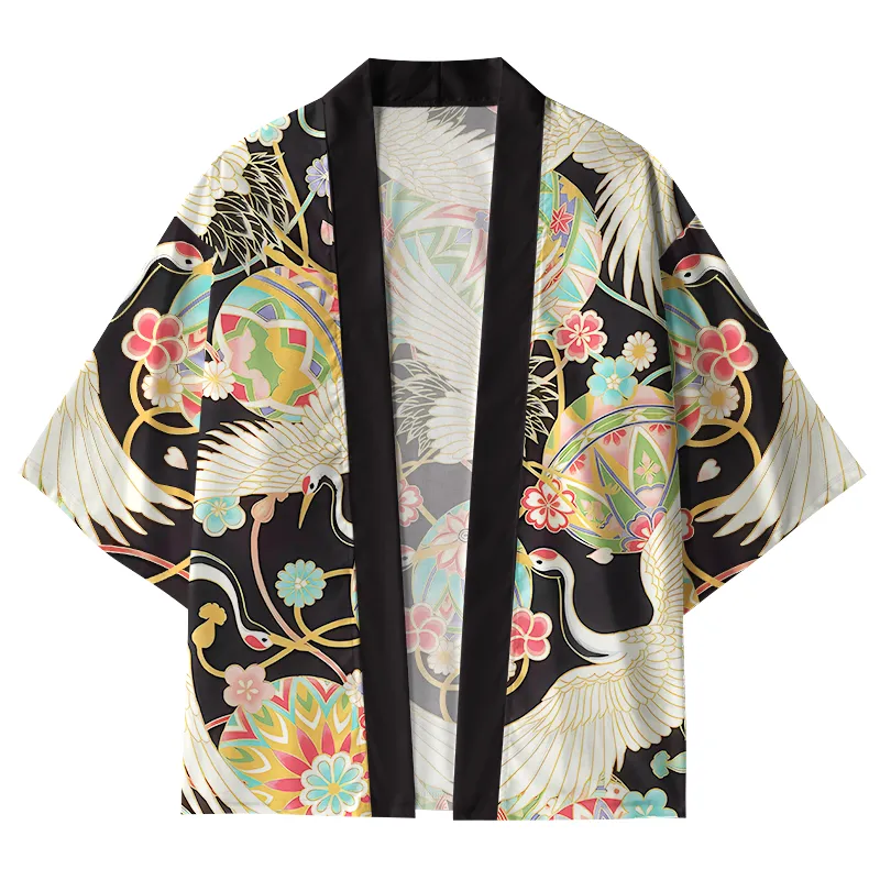 Tokyo-Tiger Japanese Crane Kimono Cardigan