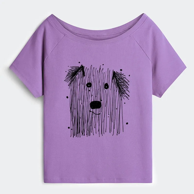 Tokyo-Tiger Fluffy Chaos In Dog Form Off Shoulder T-Shirt