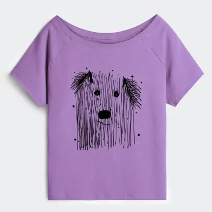 Tokyo-Tiger Fluffy Chaos In Dog Form Off Shoulder T-Shirt