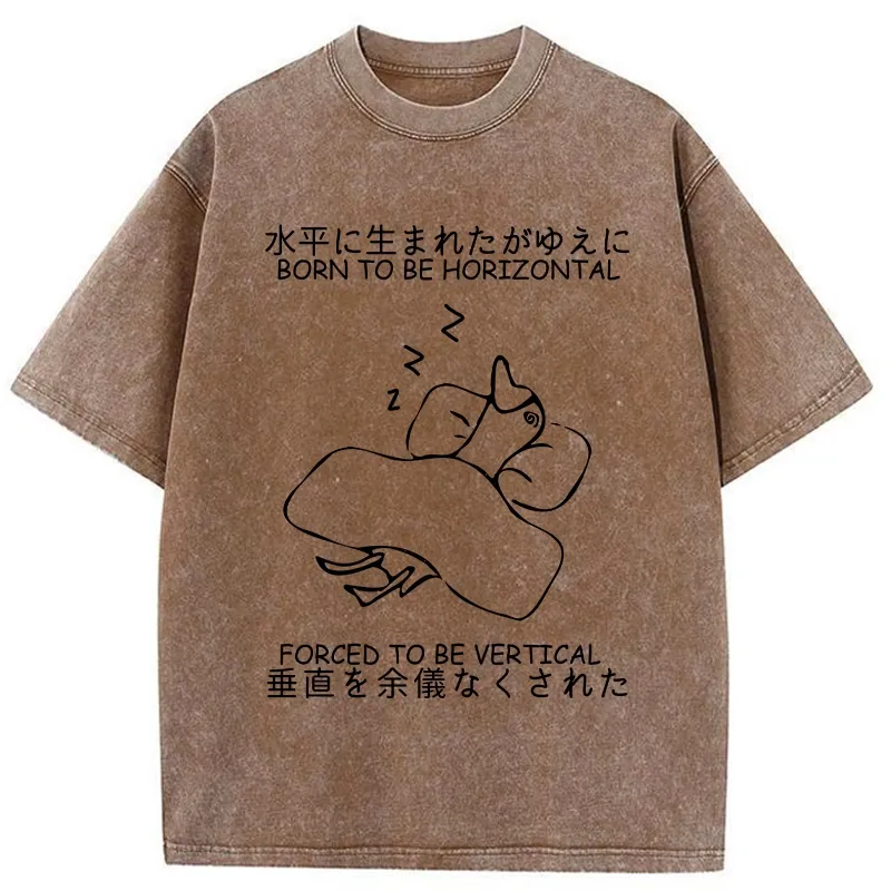Tokyo-Tiger Born To Be Horizontal Washed T-Shirt