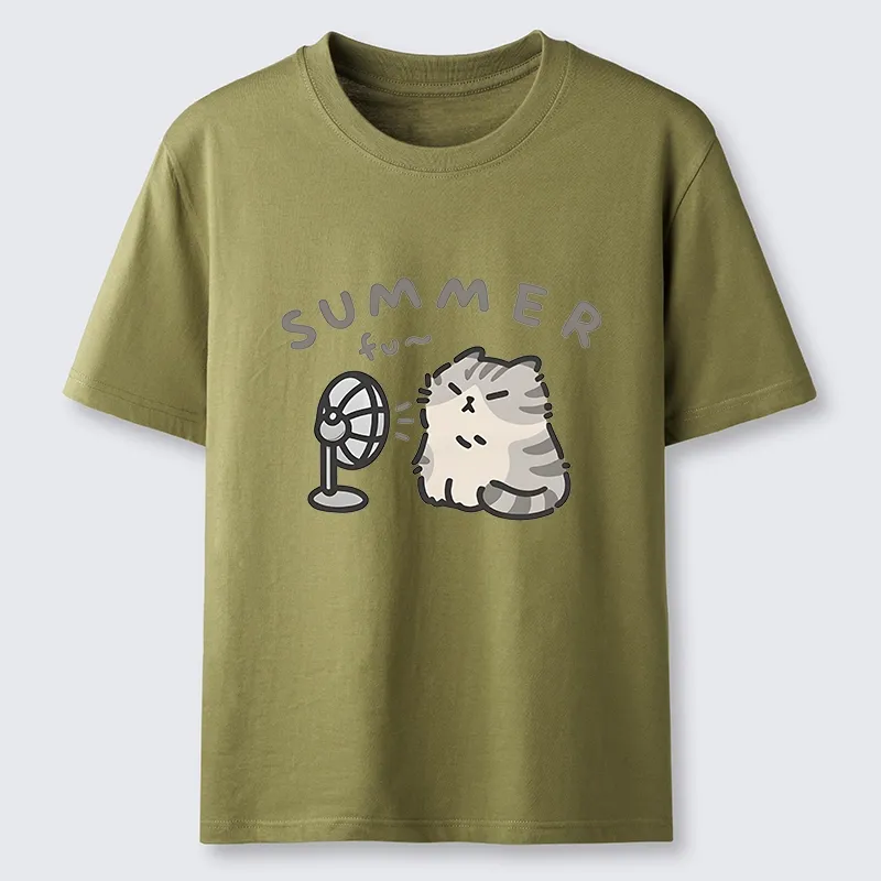 Tokyo-Tiger Summer Cat Chills With A Fan Classic T-Shirt