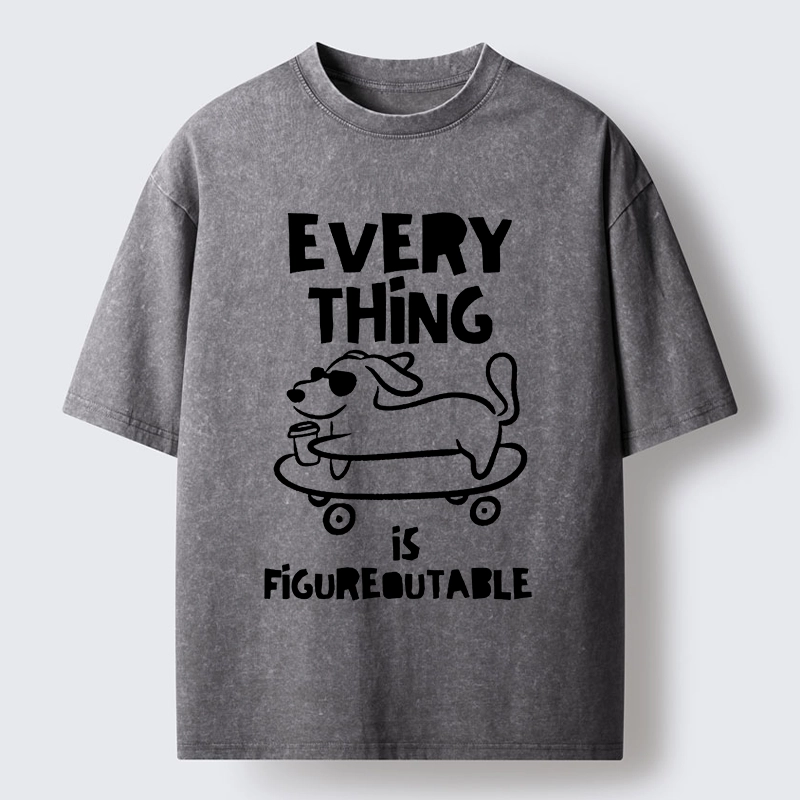 Tokyo-Tiger Cool Shades Dog Master Life Troubles Easily Washed T-Shirt