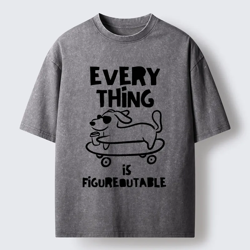 Tokyo-Tiger Cool Shades Dog Master Life Troubles Easily Washed T-Shirt