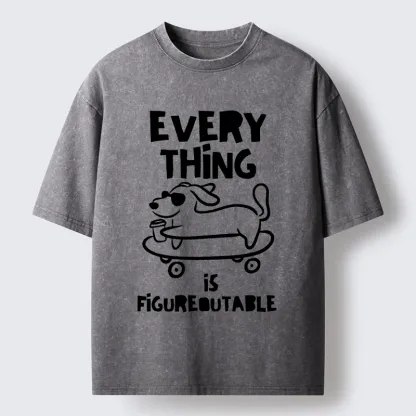 Tokyo-Tiger Cool Shades Dog Master Life Troubles Easily Washed T-Shirt