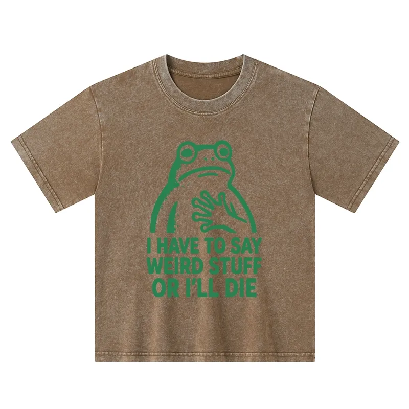 Tokyo-Tiger Weird Frog Funny Meme Kids Washed T-Shirt