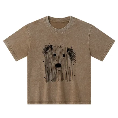 Tokyo-Tiger Fluffy Chaos In Dog Form Kids Washed T-Shirt