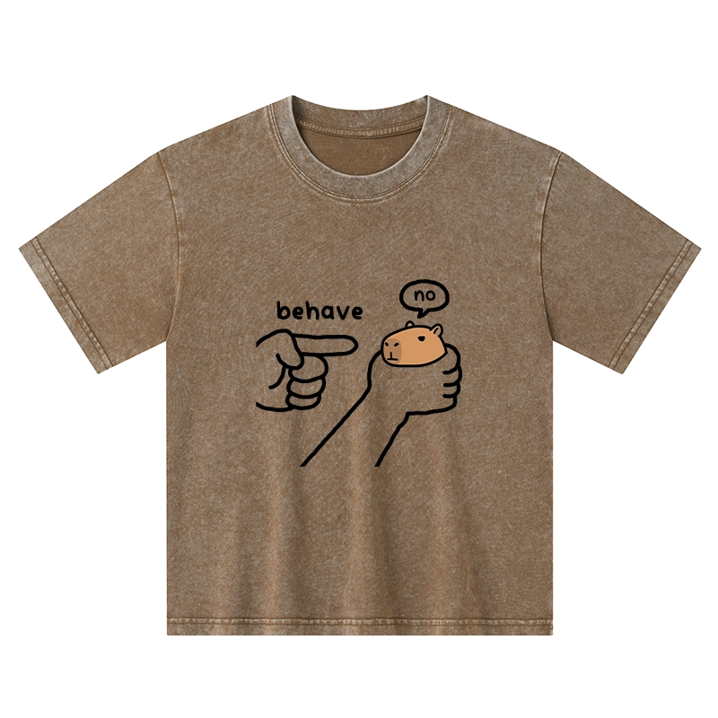 Tokyo-Tiger Dishonest Capybara Kids Washed T-Shirt