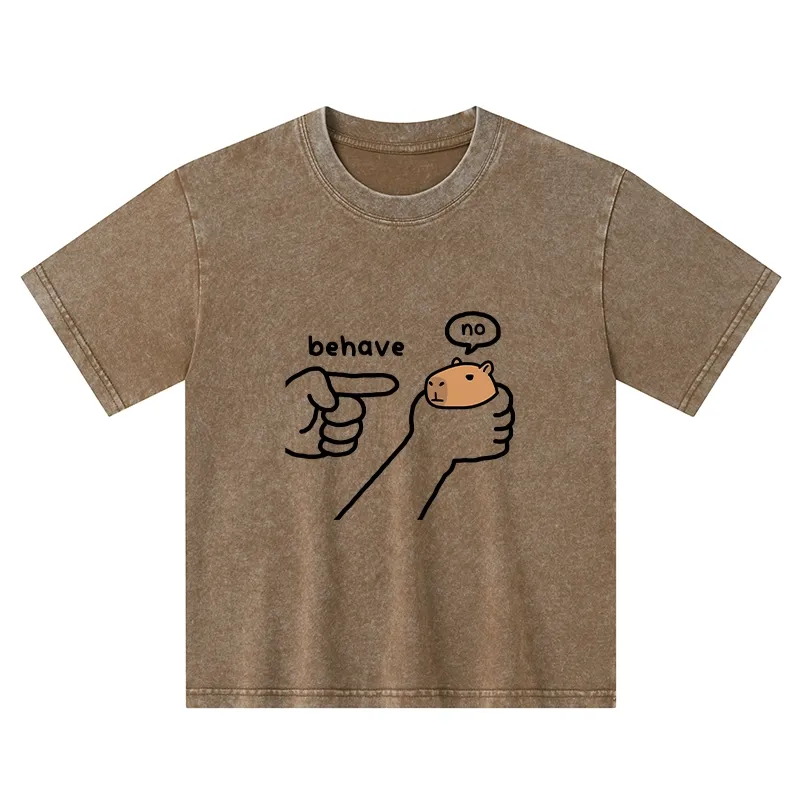 Tokyo-Tiger Dishonest Capybara Kids Washed T-Shirt