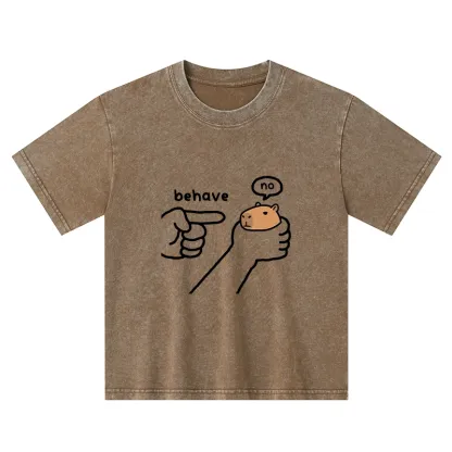 Tokyo-Tiger Dishonest Capybara Kids Washed T-Shirt