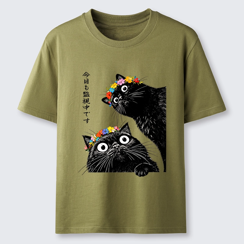 Tokyo-Tiger Flower Crown Black Cat Classic T-Shirt