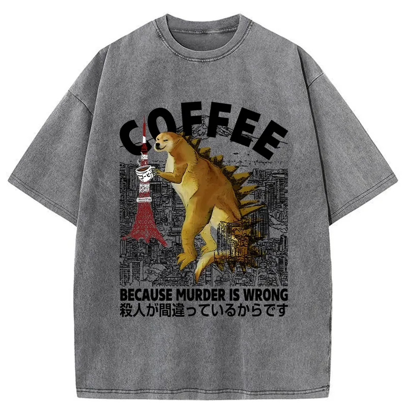 Tokyo-Tiger Because Murder Is Wrong Washed T-Shirt