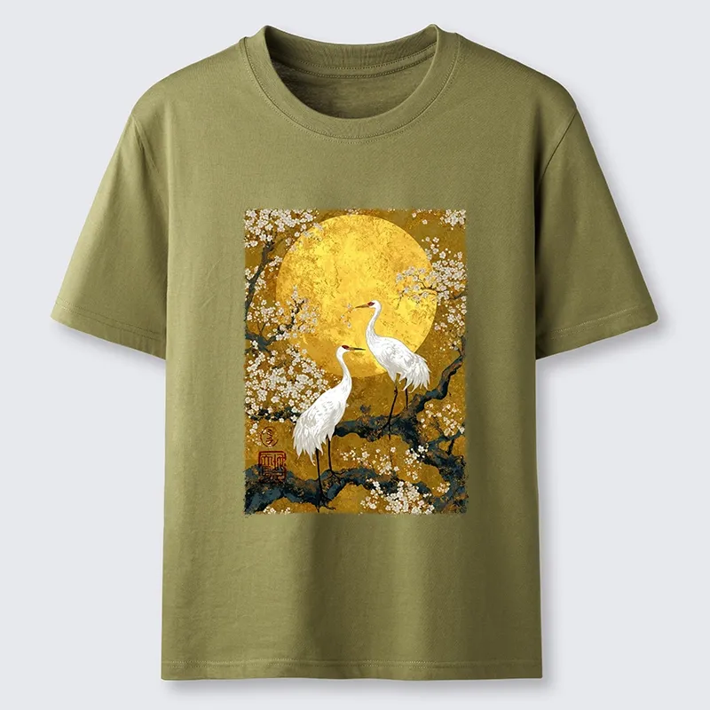 Tokyo-Tiger Traditional Japanese Crane Art Classic T-Shirt