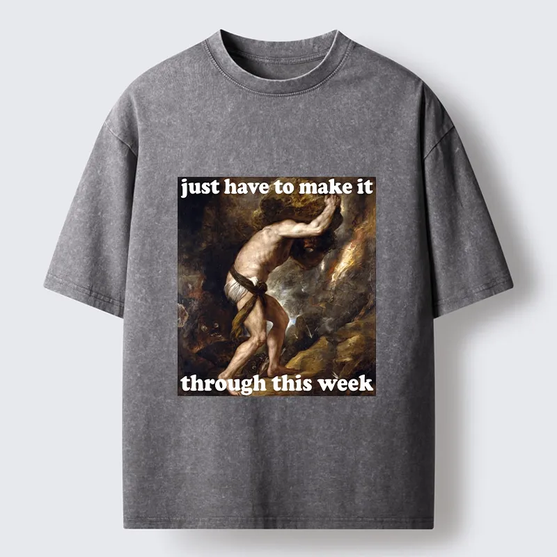 Tokyo-Tiger Sisyphus Struggles Through Busy Week Washed T-Shirt