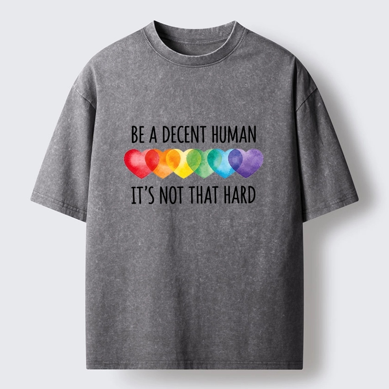 Tokyo-Tiger Be Kind As Rainbow Hearts Remind Us Washed T-Shirt