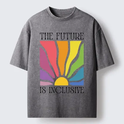 Tokyo-Tiger Radiant Rainbow Welcomes All Identities Washed T-Shirt