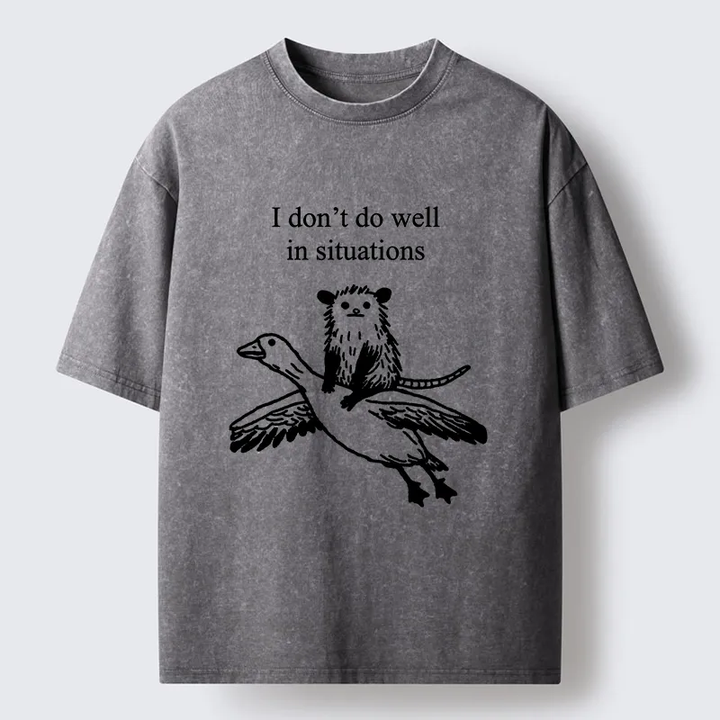 Tokyo-Tiger Lost Possum Rides Wild Goose Washed T-Shirt