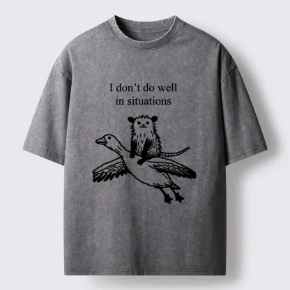 Tokyo-Tiger Lost Possum Rides Wild Goose Washed T-Shirt
