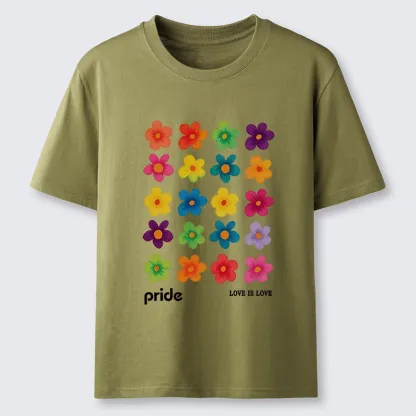 Tokyo-Tiger Colorful Flower Grid For Pride Month Classic T-Shirt
