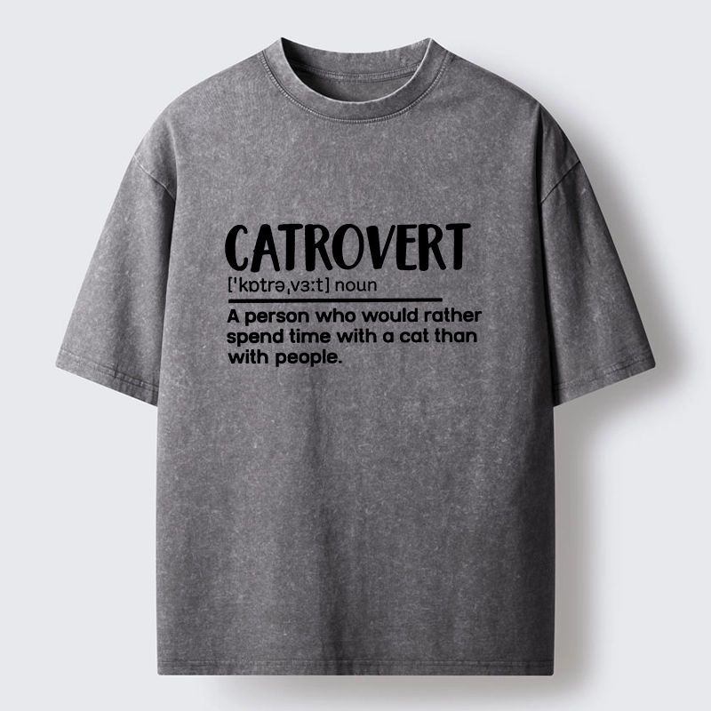 Tokyo-Tiger Catrovert Love Cats Not People Washed T-Shirt