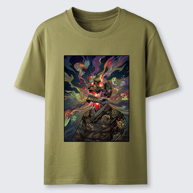 Tokyo-Tiger Colorful Flame Spirits Around Dead Head Classic T-Shirt