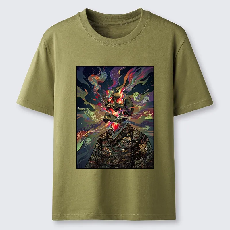 Tokyo-Tiger Colorful Flame Spirits Around Dead Head Classic T-Shirt