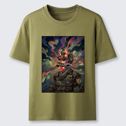 Tokyo-Tiger Colorful Flame Spirits Around Dead Head Classic T-Shirt