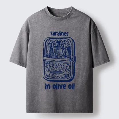 Tokyo-Tiger Tiny Fish Big Flavor Washed T-Shirt