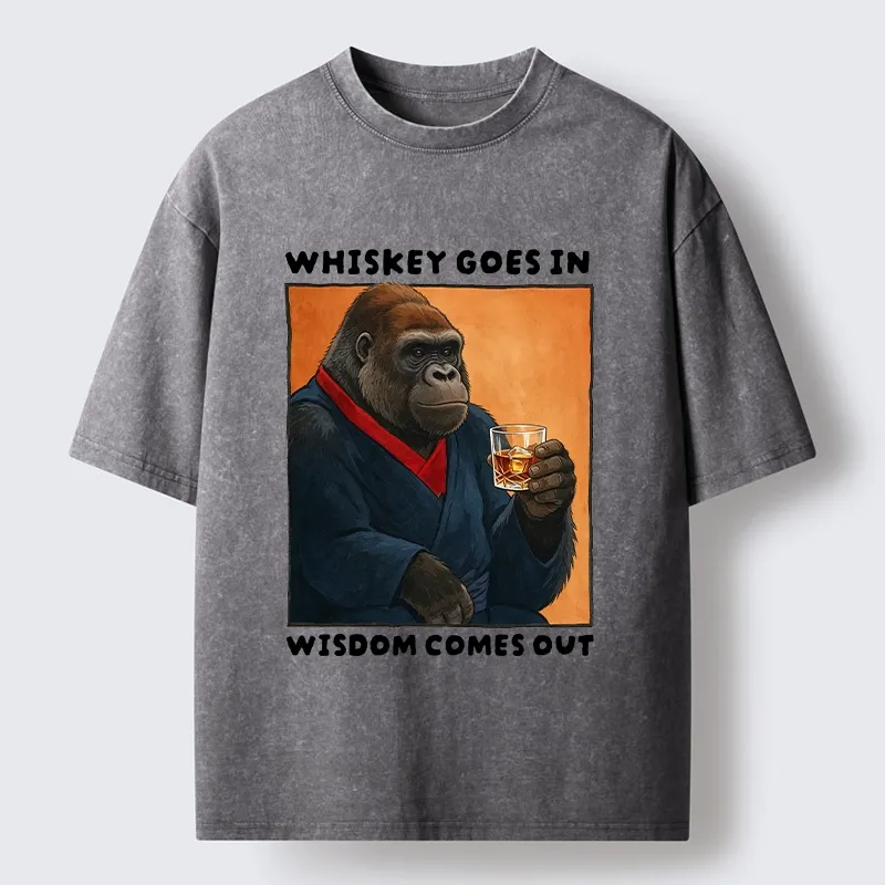 Tokyo-Tiger Whiskey In Wisdom Out Maybe Washed T-Shirt