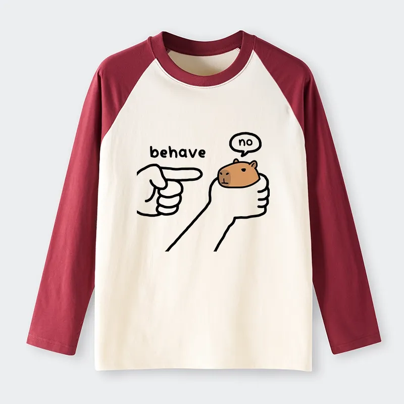 Tokyo-Tiger Dishonest Capybara Raglan Long Sleeve T-shirt