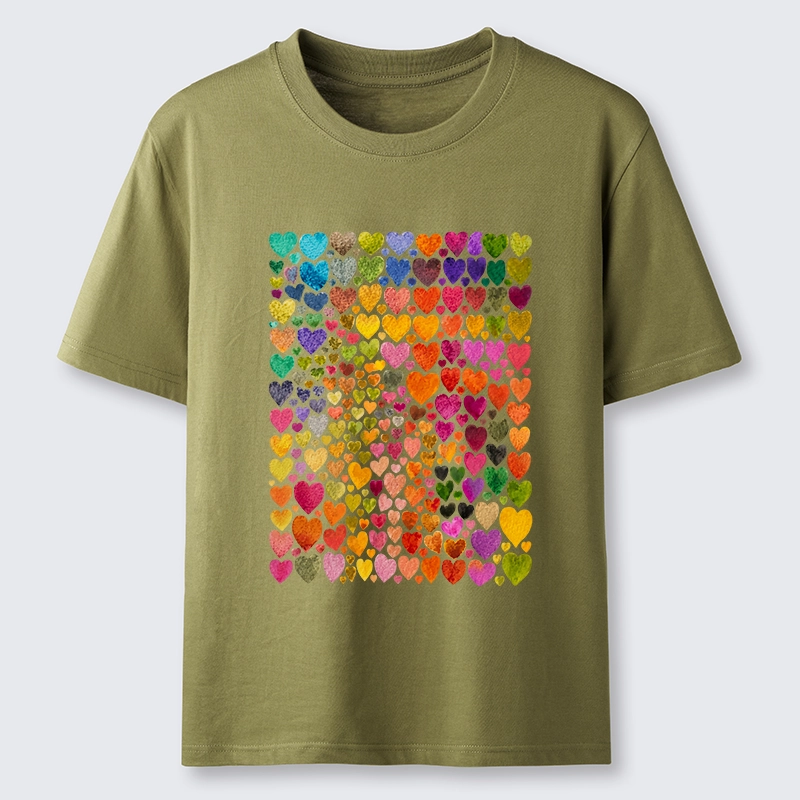 Tokyo-Tiger Rainbow Hearts Fill Full Art Grid Classic T-Shirt