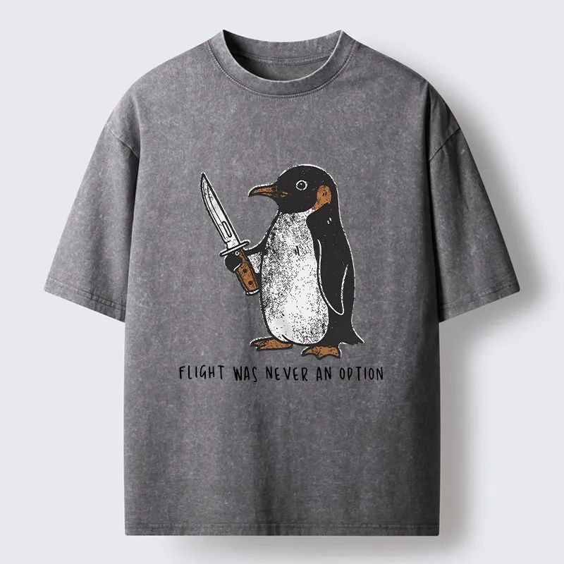 Tokyo-Tiger Do Not Test The Cold Penguin Washed T-Shirt