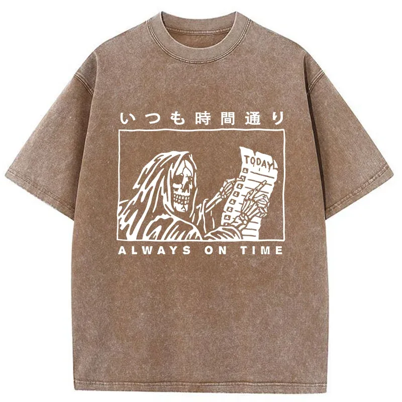 Tokyo-Tiger Punctual Skeleton Washed T-Shirt