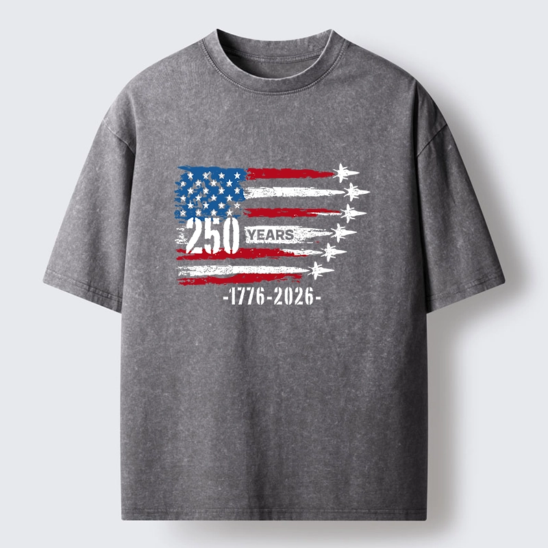 Tokyo-Tiger 250 Years Strong American Flag Washed T-Shirt