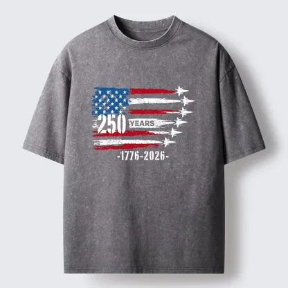 Tokyo-Tiger 250 Years Strong American Flag Washed T-Shirt