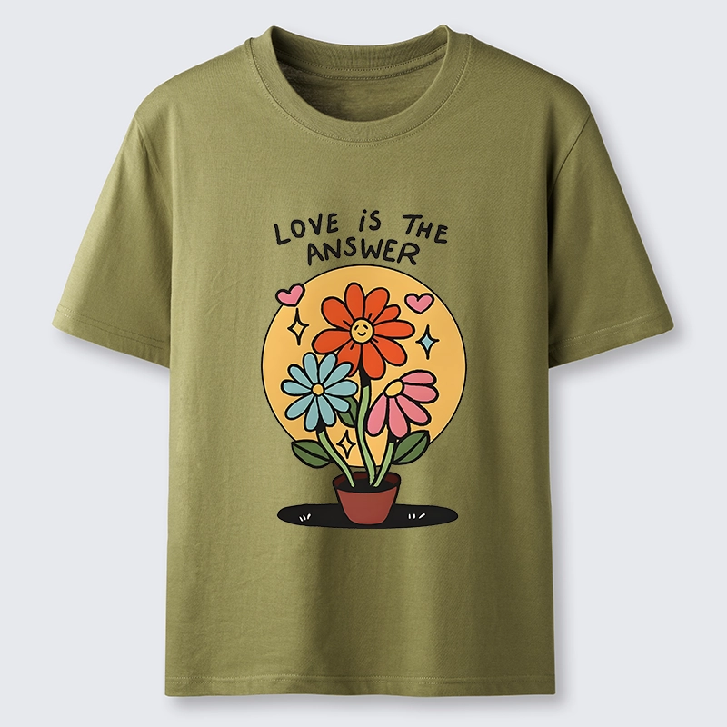 Tokyo-Tiger Happy Blooms Say Love Solves All Things Classic T-Shirt
