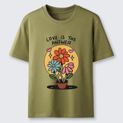 Tokyo-Tiger Happy Blooms Say Love Solves All Things Classic T-Shirt