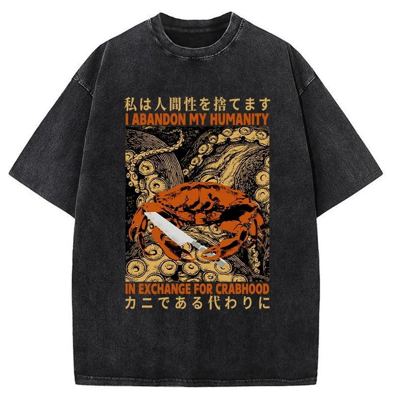 Tokyo-Tiger I Abandon My Humanity Washed T-Shirt Sale