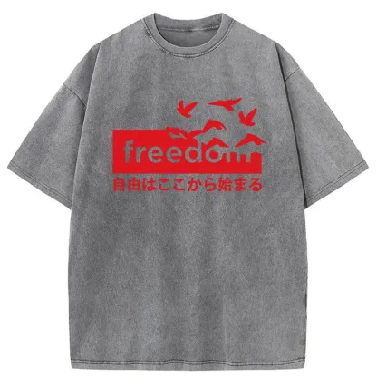 Tokyo-Tiger Freedom Japanese Washed T-Shirt