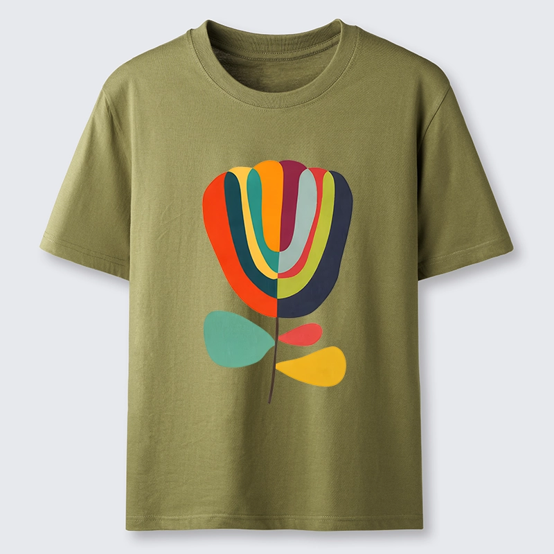 Tokyo-Tiger Colorful Flower Minimalist Print Classic T-Shirt