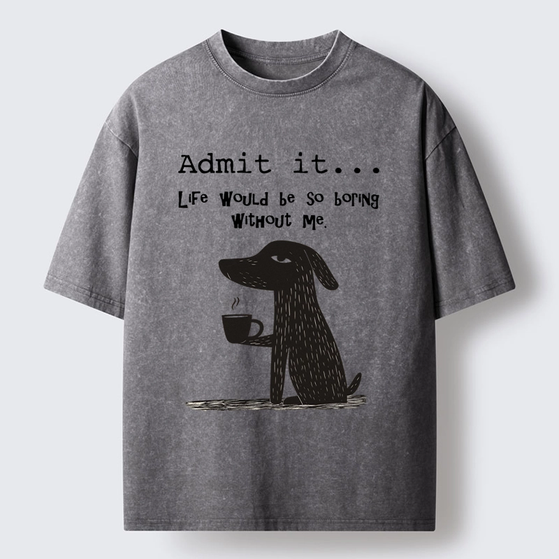 Tokyo-Tiger Life Is Dull Without This Good Boy Washed T-Shirt