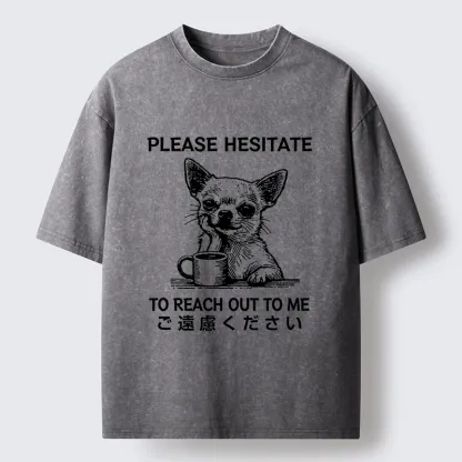 Tokyo-Tiger Little Dog Prefers Being Left Alone Washed T-Shirt