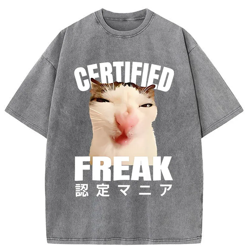 Tokyo-Tiger Certified Freak Cat Washed T-Shirt