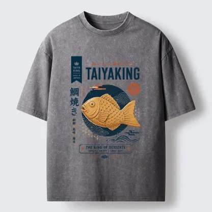 Tokyo-Tiger Taiyaki King Dessert Washed T-Shirt